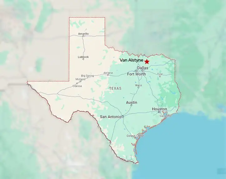 A map of texas with the location of san antonio.